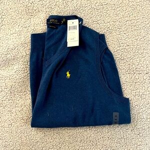 NWT Polo by Ralph Lauren Men's Navy V-Neck Sweater